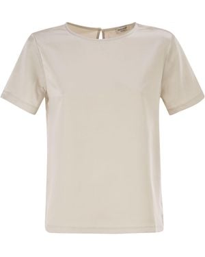 Weekend by Maxmara Wkdgilbert Satin And Jersey T Shirt - White