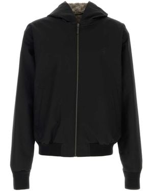 Gucci Logo Hood Jackets - Black