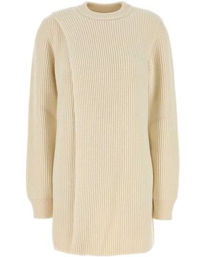 Jil Sander Ivory Wool Sweater Dress - Natural