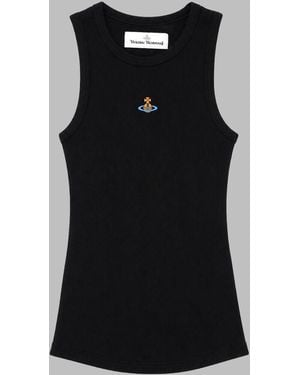 Vivienne Westwood Fitted Ribbed Viscose-Blend Vest - Black