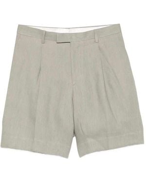 Lardini Paaramis Pleated Button-Up Shorts - Grey