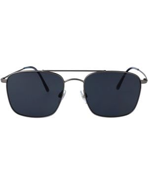 Giorgio Armani Gunmetal Metal Sunglasses - Blue