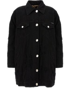 Dolce & Gabbana Denim Long Jacket - Black