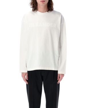 Jil Sander Oversized Porcelain Cotton T-Shirt - Weiß