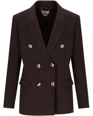 Elisabetta Franchi Double Breasted Blazer - Black