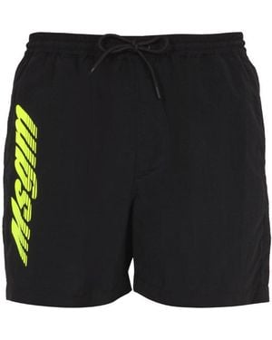 MSGM Logo Print Bermuda - Black