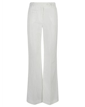 True Royal Linen Flared Trousers - White
