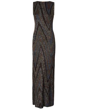 Missoni Jurk Verfraaid Met Pailletten En Zigzag Patroon - Wit