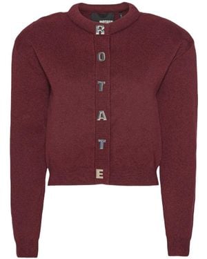 ROTATE BIRGER CHRISTENSEN Cardigan With Letters Lining: No Lining Jumpers - Red