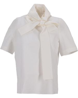 ShuShu/Tong Blusa Con Lazo En El Cuello - Blanco