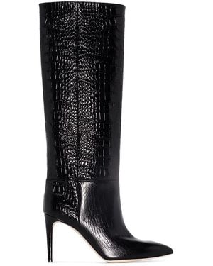 Paris Texas Stiletto Leather Boots - Black