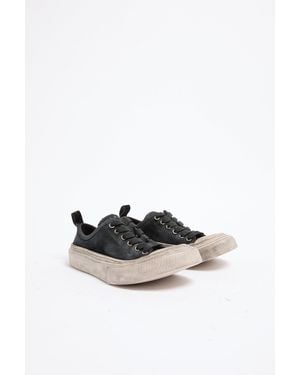 Ann Demeulemeester Halli Vulcanized Low-Top Trainers Distressed Suede - Black