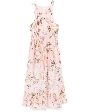 Zimmermann 'Acacia' Broderie Midi Dress - Pink