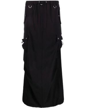 Coperni Wool-Blend Cargo Utility Maxi Skirt - Black