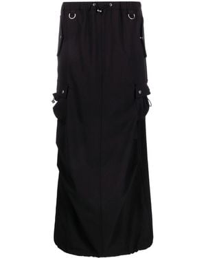 Coperni Wool-Blend Cargo Utility Maxi Skirt - Black