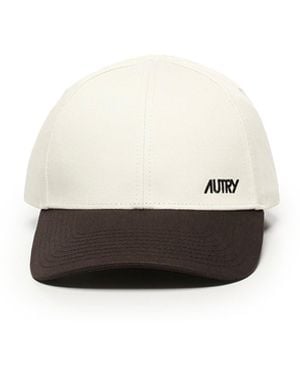 Autry Gapa de café con crema bordado de algodón - Blanco