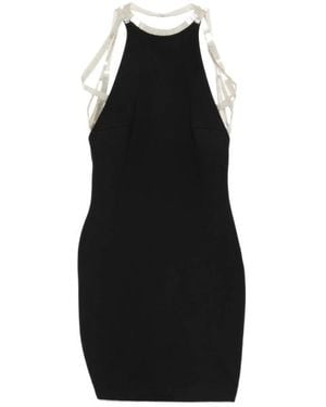 The Attico Das Attico Minikleid aus Ponte-Jersey mit Schlauchketten - Schwarz