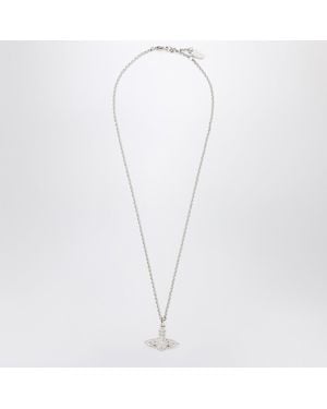 Vivienne Westwood Mini Bas Relief Pendant Necklace - White