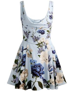 Alice + Olivia Estrella Flared Mini Dress - Blue