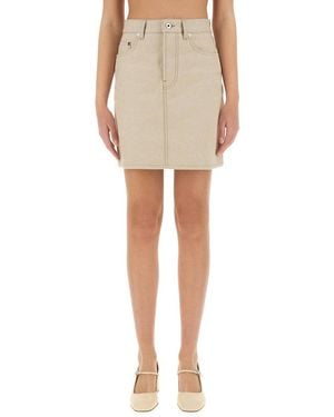 Burberry Denim Mini Skirt - Natural