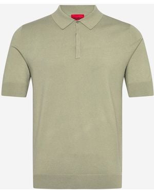 BOSS Viscose Blend Polo Shirt With Logo - Green