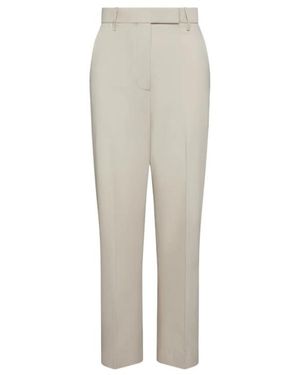 Thom Browne Entspannte, klassische Gürtelschlaufenhose von mit GG-Tape-Details aus knitterfreiem Baumwollanzug - Weiß