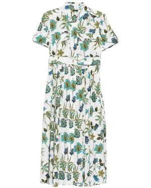 Fay Bedrucktes Chemisier-Kleid aus Baumwolle von - Grün