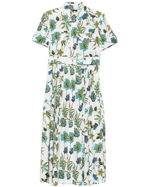 Fay Bedrucktes Chemisier-Kleid aus Baumwolle von - Grün