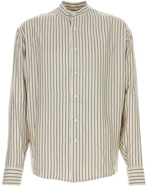 LeKasha Embroidered Silk Aldar Shirt - White