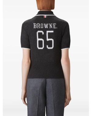 Thom Browne Browne. 65 Jersey Intarsia Classic Ss Polo - Black