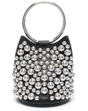 Alaïa Ring Mini Leder Eimer - Schwarz