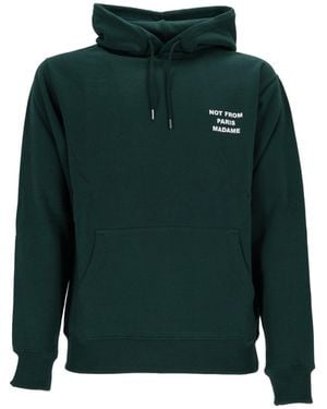 Drole de Monsieur Dark Bold Slogan Hoodie - Green