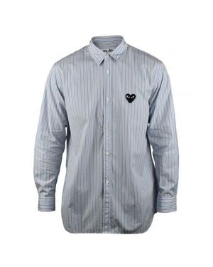Comme des Garçons Vertical Stripe Cotton Shirt - Grey