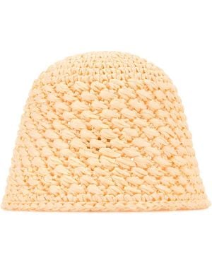 Agnona Crochet Bucket Hat - Natural
