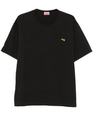 KENZO T-Shirt mit springendem Tiger-Patch - Schwarz