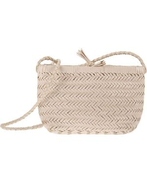 Dragon Bolso pequeño Minsu de piel tejida - Neutro