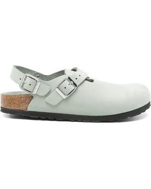 Birkenstock Tokio Pure Sage, Nubuck Leather - White