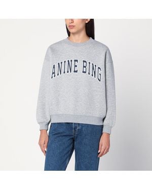 Anine Bing Crewneck Sweatshirt With Logo - Grey
