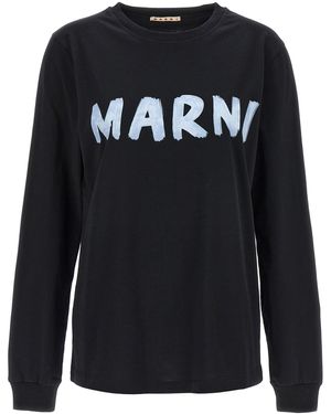 Marni Logo Print T -shirt - Zwart