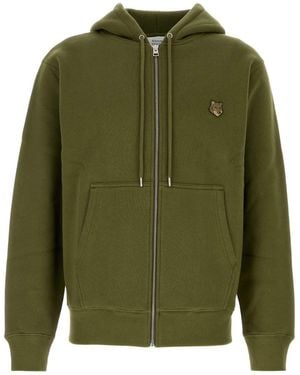 Maison Kitsuné Felpa Con Cappuccio E Applicazione Bold Fox - Verde