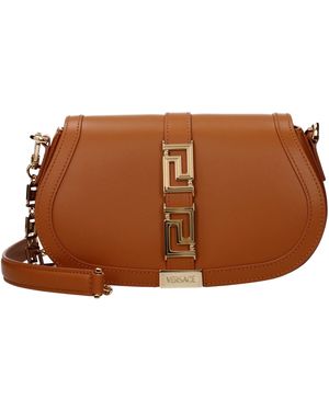 Versace Caramel Leather Shoulder Bag - Brown