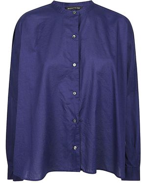 MIZUIRO Besticktes Baumwollhemd - Blau