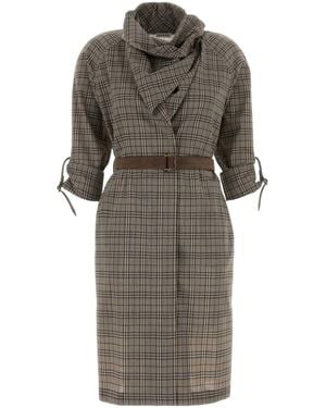 Burberry Embroidered Stretch Wool Dress - Multicolour