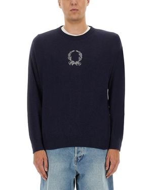 Moschino Wool And Cashmere Pullover Sweaters - Blue