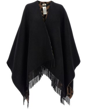 Fendi Overal Over Ff Reversibile Cape - Zwart