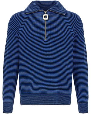 JW Anderson Half Zip Sweater - Blauw