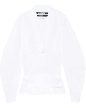 Jacquemus Colombe V Neck Blouse - White