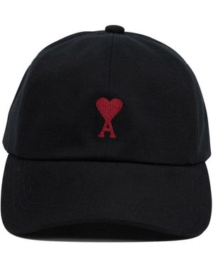 Ami Paris – Baseballkappe mit Ami De Cœur-Stickerei - Schwarz