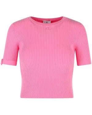 Courreges Viscose Blend T-Shirt - Pink