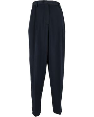 Fabiana Filippi Night Pleated Satin Carrot-Fit Trousers - Blue